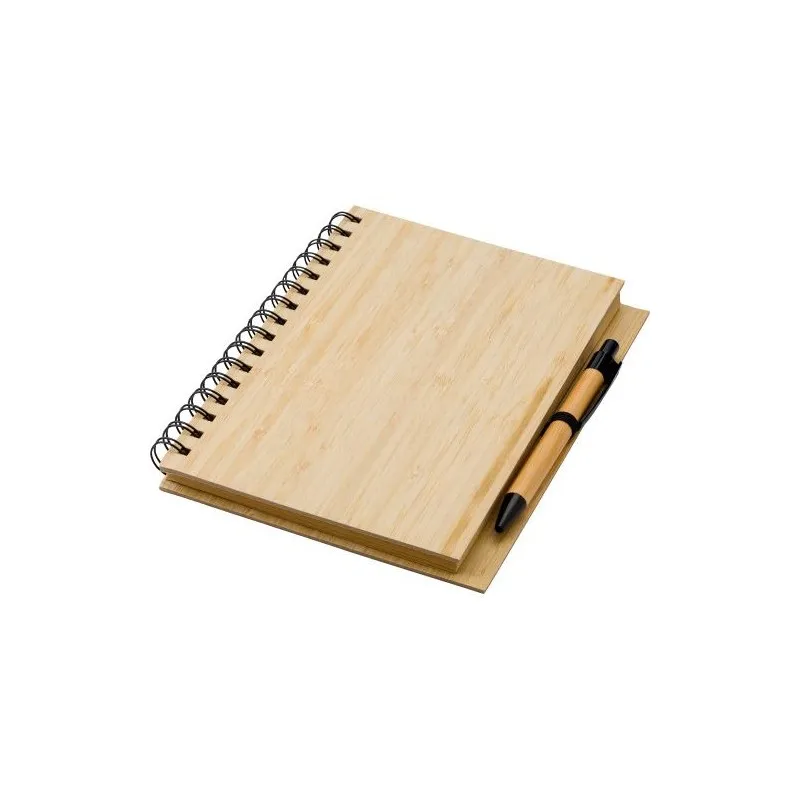 Carnet écologique en bambou personnalisé pour entreprise - Carmen Matières : cire Couleurs : orange goodies publicitaire événeme