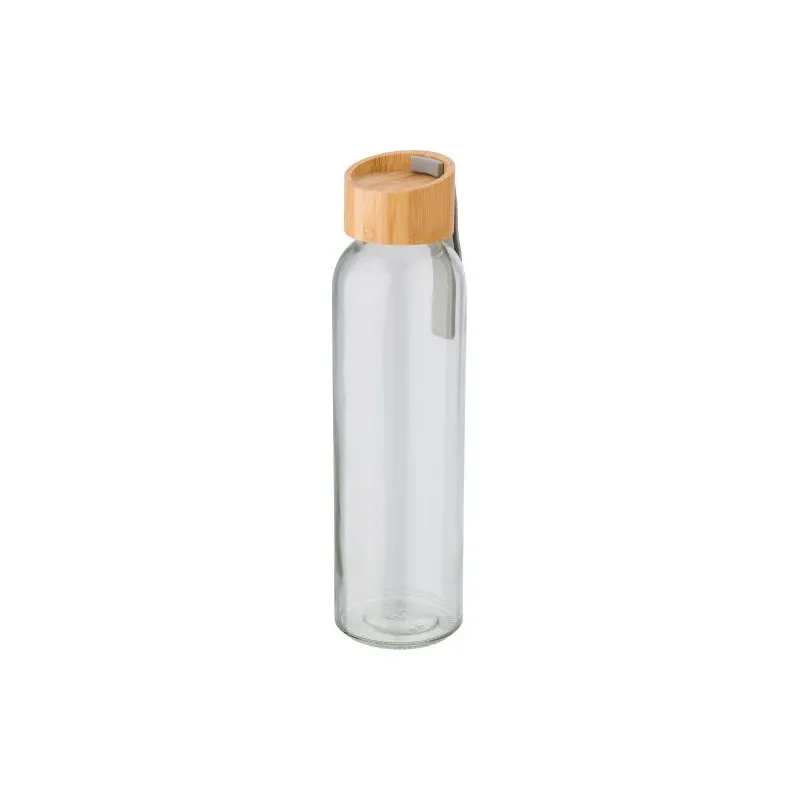 Bouteille écologique en verre de 500 ml avec bouchon en bambou personnalisée - Marc Matières : papier Couleurs : noir