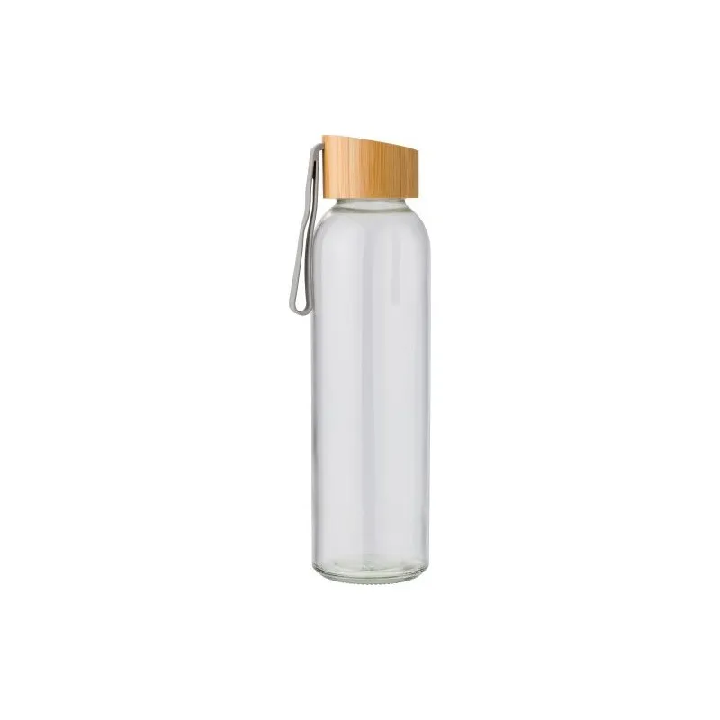 Bouteille écologique en verre de 500 ml avec bouchon en bambou personnalisée - Marc Matières : papier Couleurs : noir personnali