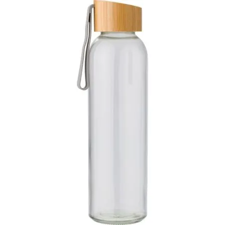Bouteille écologique en verre de 500 ml avec bouchon en bambou personnalisée - Marc Matières : papier Couleurs : noir personnali