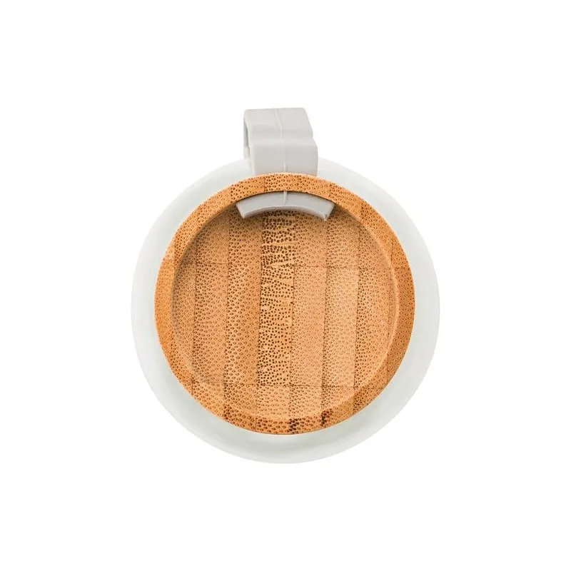 Bouteille écologique en verre de 500 ml avec bouchon en bambou personnalisée - Marc Matières : papier Couleurs : noir cadeau ent