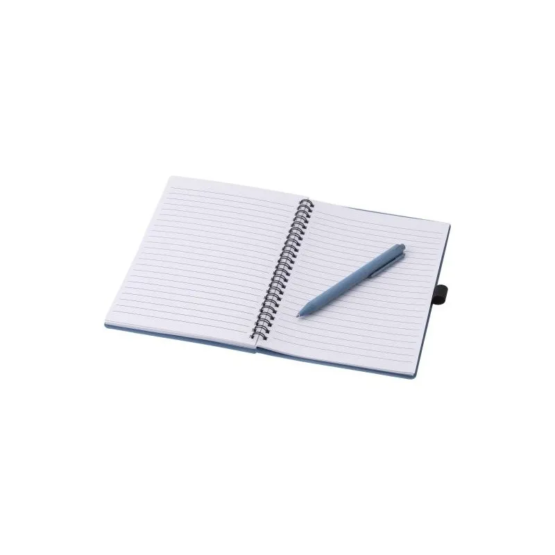 Carnet à spirale écologique en fibre de paille avec couverture en PP - Massimo Matières : Synthétique Couleurs : blanc personnal