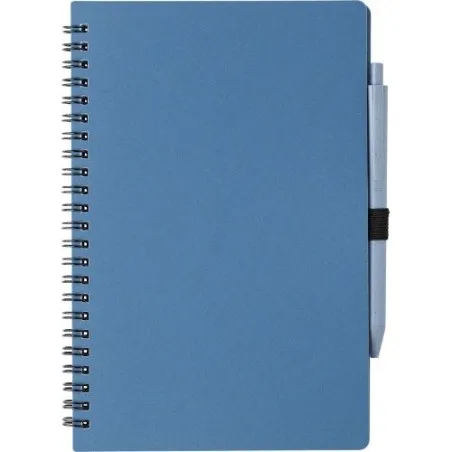 Carnet à spirale écologique en fibre de paille avec couverture en PP - Massimo Matières : Synthétique Couleurs : noir cadeau ent