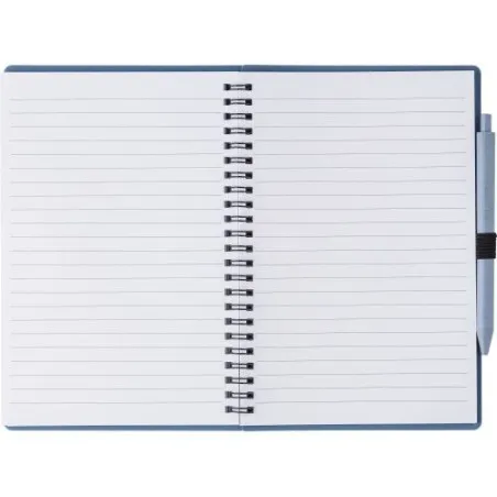 Carnet à spirale écologique en fibre de paille avec couverture en PP - Massimo Matières : Synthétique Couleurs : noir personnali