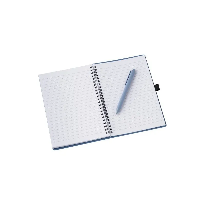 Carnet à spirale écologique en fibre de paille avec couverture en PP - Massimo Matières : Synthétique Couleurs : noir cadeau aff