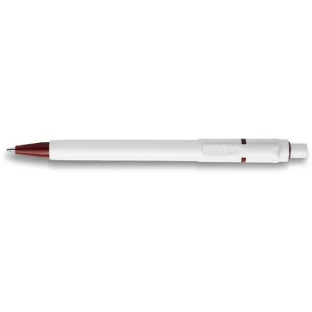 Stylo à bille personnalisé en ABS - Baron, cadeau d'entreprise Matières : ABS Couleurs : blanc personnalisation rapide en France
