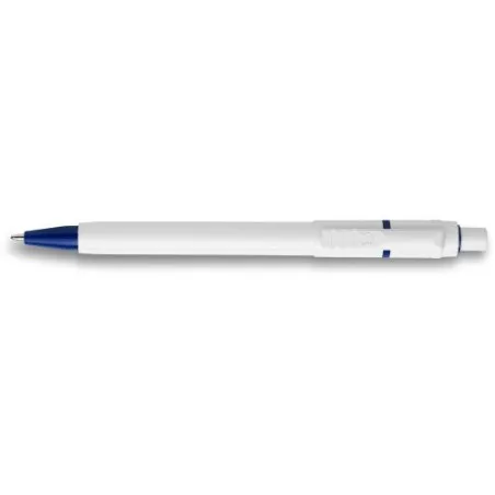 Stylo à bille personnalisé en ABS - Baron, cadeau d'entreprise Matières : Synthétique Couleurs : blanc marquage laser ultra préc
