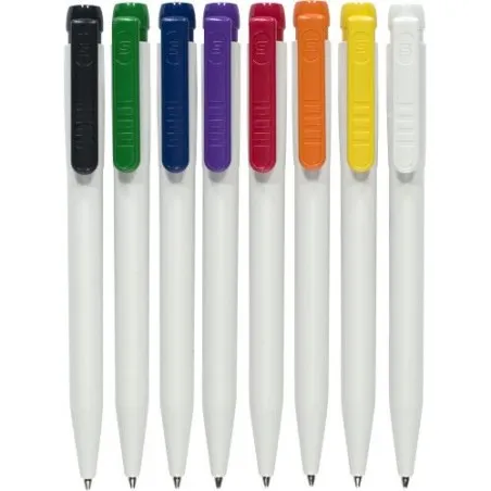 Stylo à Bille Personnalisé en Plastique Matières : coton Couleurs : écru Contenance : 25 L marquage couleur éclatante