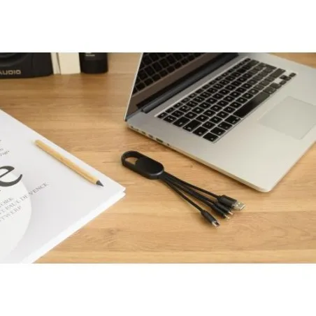 Chargeur à induction double écologique en bambou personnalisé - Idris Matières : polyester Couleurs : vert citron cadeau client 