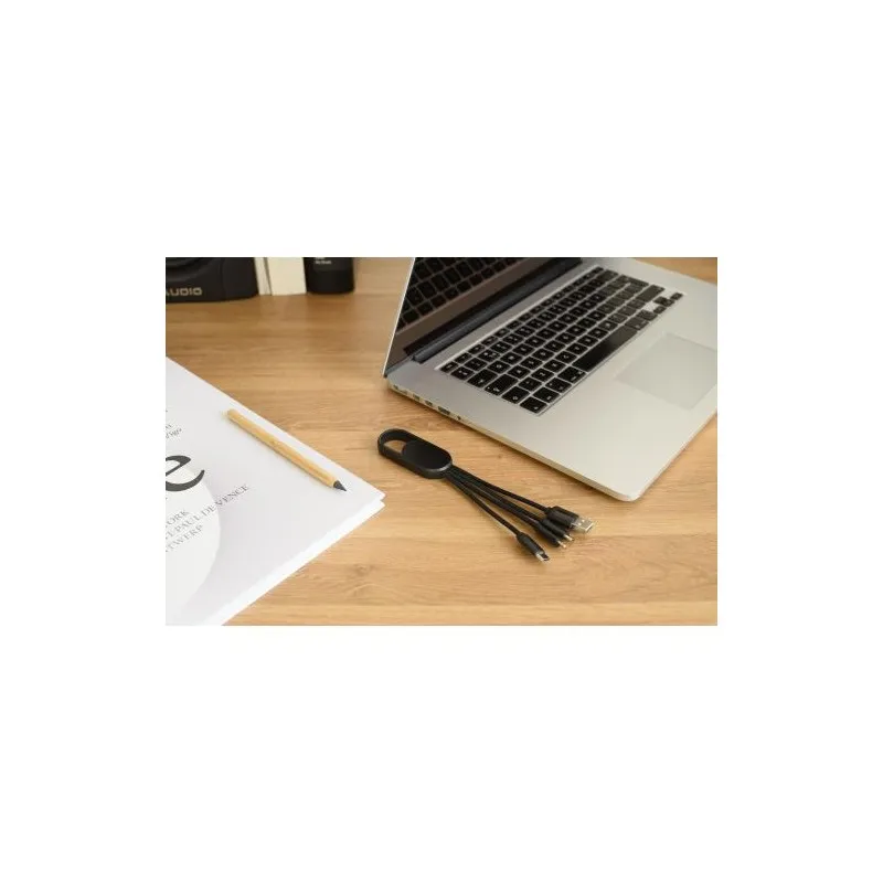 Chargeur à induction double écologique en bambou personnalisé - Idris Matières : polyester Couleurs : orange marquage couleur éc