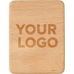 Support en bois d'hévéa personnalisé pour téléphone - Nyla Matières : polyester Couleurs : noir 2