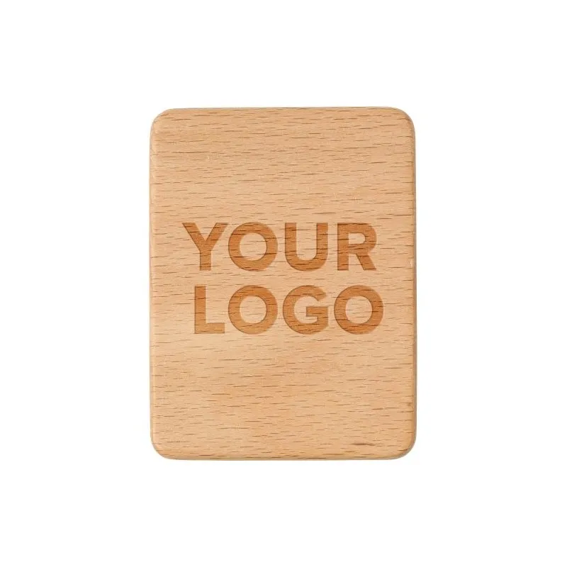 Support en bois d'hévéa personnalisé pour téléphone - Nyla Matières : polyester Couleurs : noir personnalisable avec votre logo