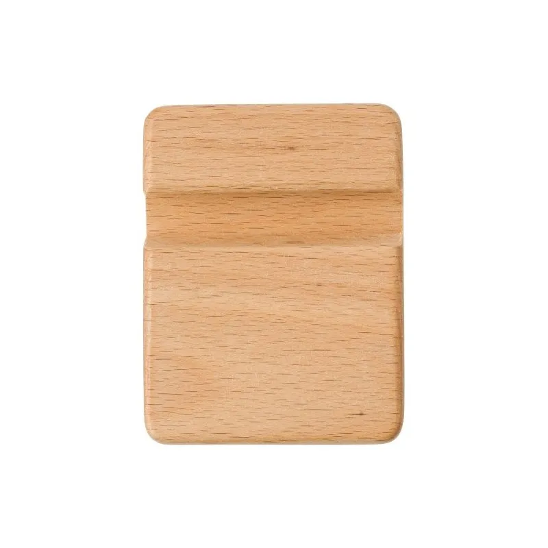 Support en bois d'hévéa personnalisé pour téléphone - Nyla Matières : polyester Couleurs : noir cadeau entreprise pas cher