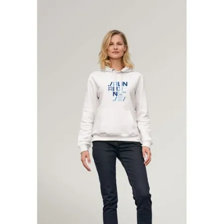 Sweat-shirt Femme Personnalisé à Capuche - Spencer Matières : PET Taille textile : L Couleurs : gris chiné personnalisable avec 