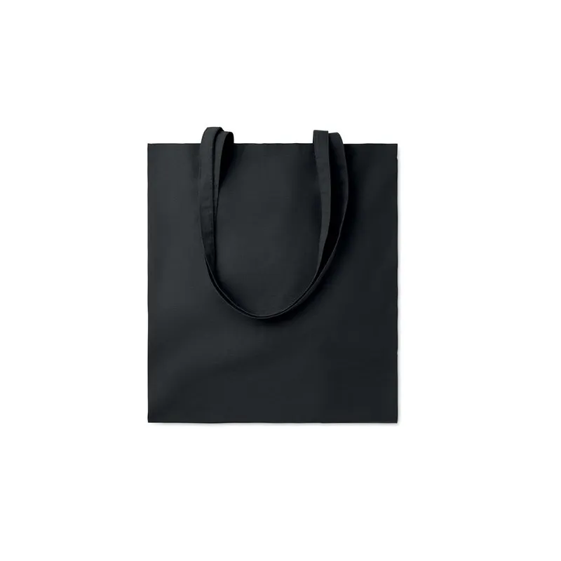 Sac shopping écologique en coton 140gr/m² personnalisé COTTONEL COLOUR + Matières : porcelaine Couleurs : rouge impression logo 