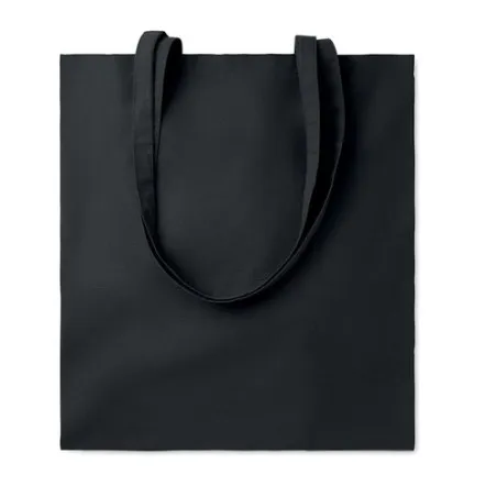 Sac shopping écologique en coton 140gr/m² personnalisé COTTONEL COLOUR + Matières : porcelaine Couleurs : rouge impression logo 