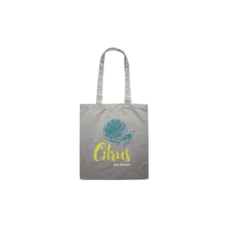 Sac shopping écologique en coton 140gr/m² personnalisé COTTONEL COLOUR + Matières : polypropylène (PP) Couleurs : blanc impressi
