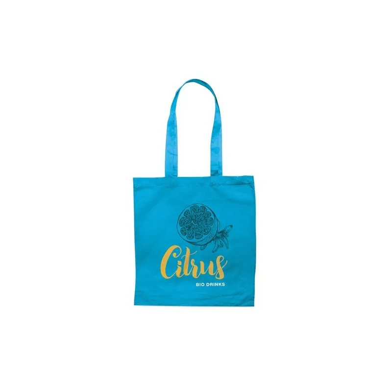 Sac shopping écologique en coton 140gr/m² personnalisé COTTONEL COLOUR + Matières : verre recyclé Couleurs : transparent impress