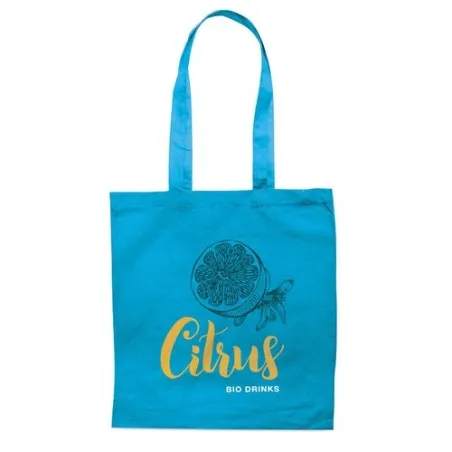 Sac shopping écologique en coton 140gr/m² personnalisé COTTONEL COLOUR + Matières : verre recyclé Couleurs : transparent impress