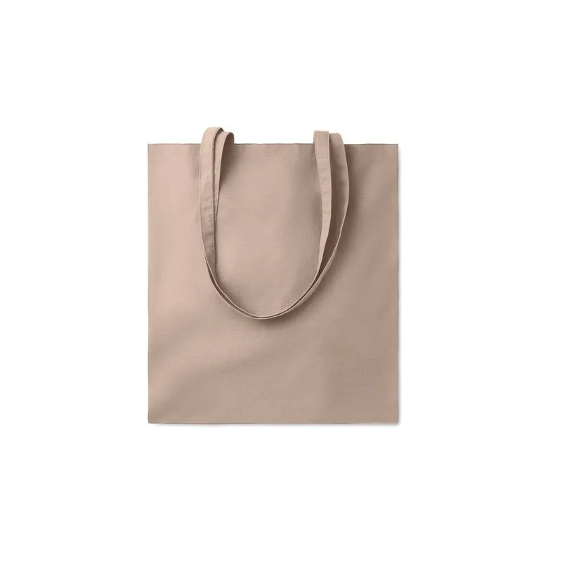 Sac shopping écologique en coton 140gr/m² personnalisé COTTONEL COLOUR + Matières : acier inoxydable Couleurs : argenté mat marq