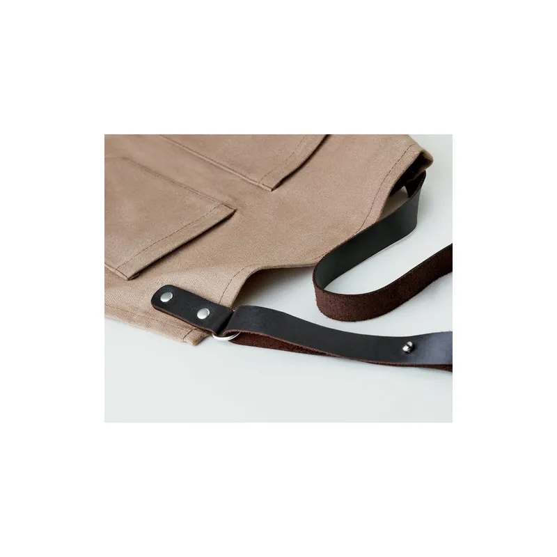 Tablier en toile enduite personnalisé CHEF Matières : acier inoxydable Couleurs : bois goodies publicitaire événementiel