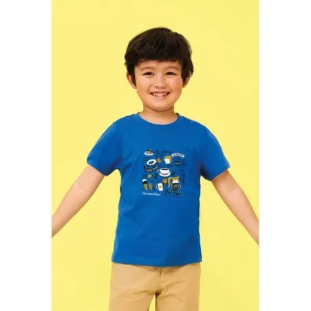 T-shirt personnalisé écologique 150g pour enfants - Régent Kids Matières : coton Taille textile : 3XL Couleurs : bleu ciel marqu