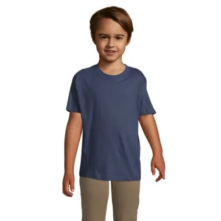 T-shirt personnalisé écologique 150g pour enfants - Régent Kids Matières : coton Taille textile : 3XL Couleurs : gris chiné marq
