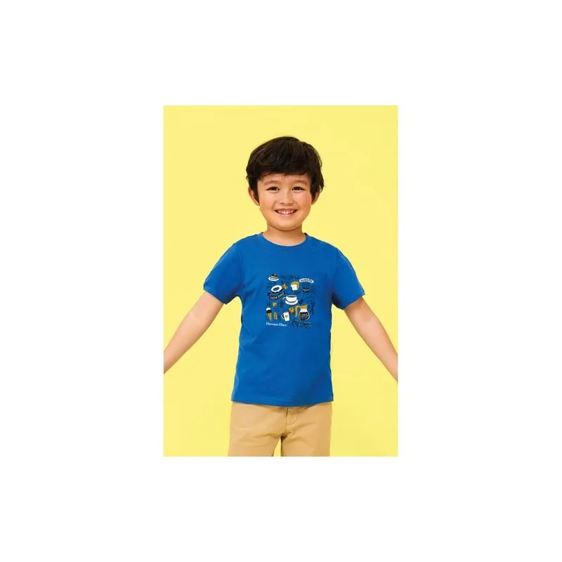T-shirt personnalisé écologique 150g pour enfants - Régent Kids Matières : coton Taille textile : XL Couleurs : noir profond mar