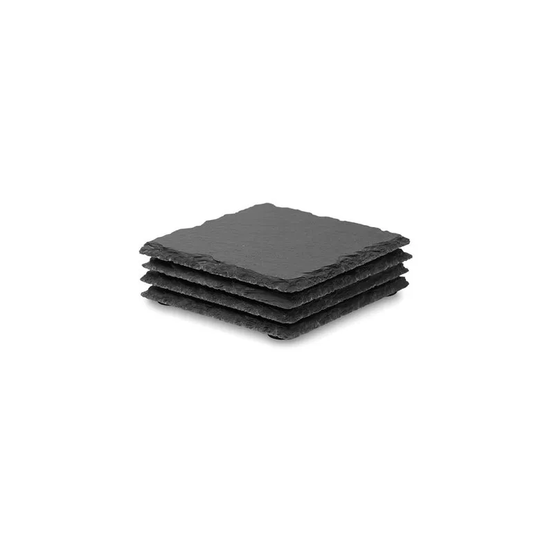 Sous-verres écologiques en ardoise personnalisés SLATE4 Matières : coton Taille textile : L Couleurs : noir