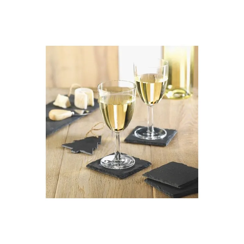 Sous-verres écologiques en ardoise personnalisés SLATE4 Matières : coton Taille textile : L Couleurs : noir marquage laser ultra