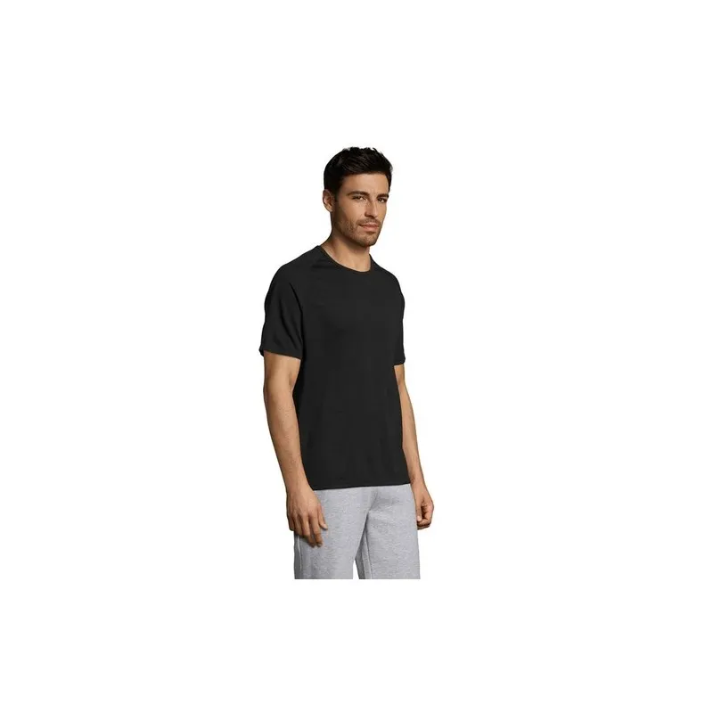 T-shirt personnalisé confortable et performant pour hommes Sporty Matières : coton Taille textile : S Couleurs : noir profond im