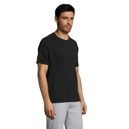T-shirt personnalisé confortable et performant pour hommes Sporty Matières : coton Taille textile : S Couleurs : noir profond im
