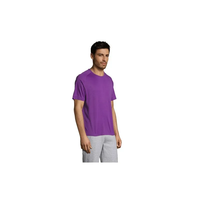T-shirt personnalisé confortable et performant pour hommes Sporty Matières : coton Taille textile : XXL Couleurs : gris chiné ob