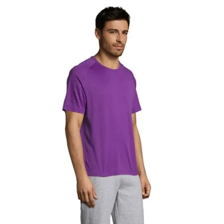 T-shirt personnalisé confortable et performant pour hommes Sporty Matières : coton Taille textile : XXL Couleurs : gris chiné ob
