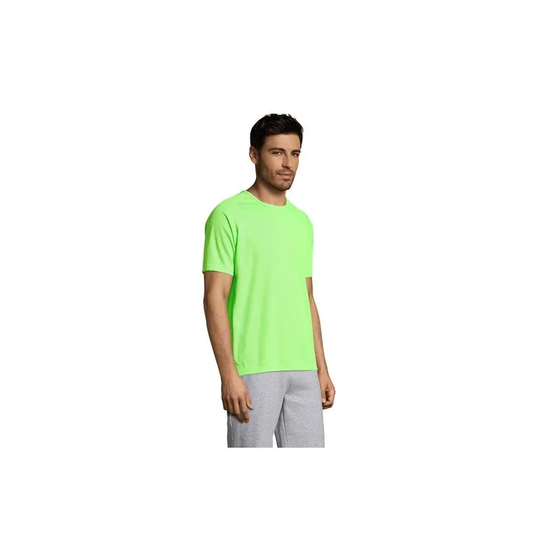 T-shirt personnalisé confortable et performant pour hommes Sporty Matières : coton Taille textile : L Couleurs : gris chiné pers