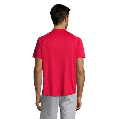 T-shirt personnalisé confortable et performant pour hommes Sporty Matières : coton Taille textile : L Couleurs : gris foncé acce