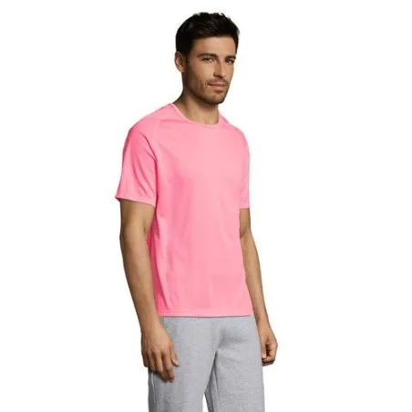 T-shirt personnalisé confortable et performant pour hommes Sporty Matières : coton Taille textile : M Couleurs : bleu atoll marq