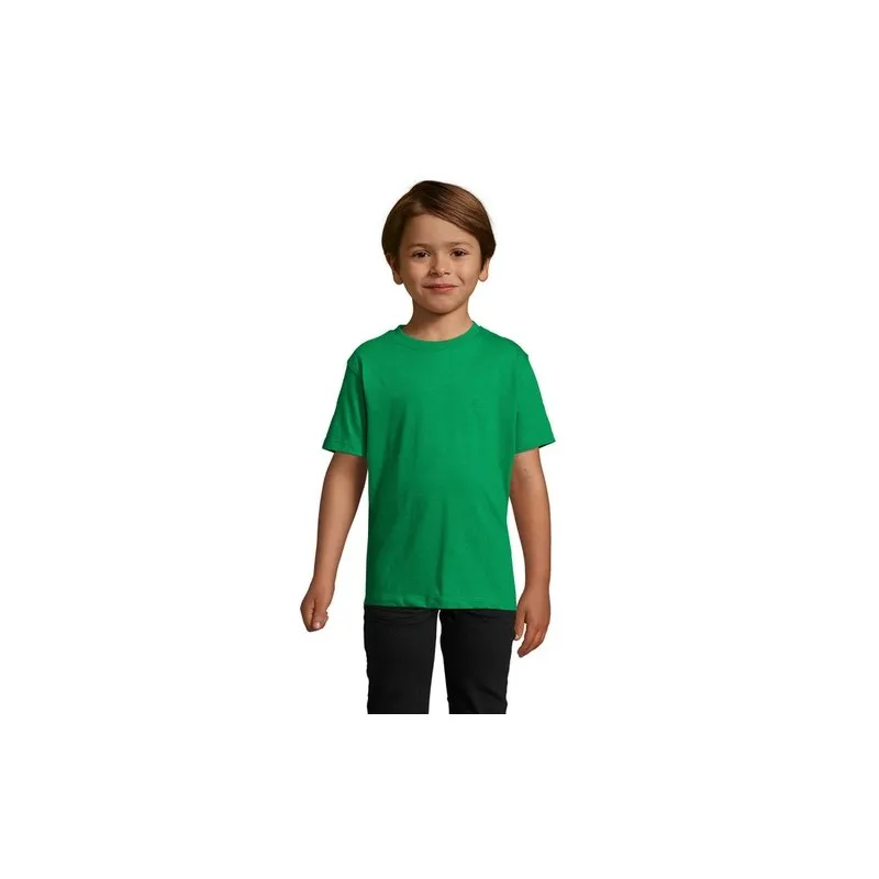 T-shirt Enfant Personnalisé 190g - IMPERIAL KIDS Matières : coton Taille textile : 4XL Couleurs : noir profond marquage laser ul