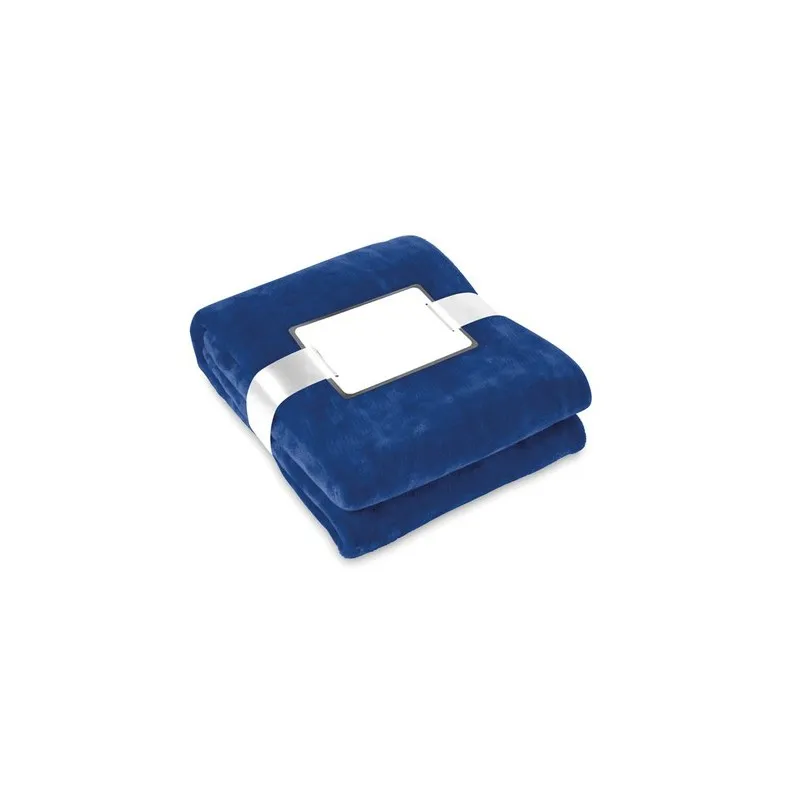 Couverture écologique en flanelle blanche - DAVOS Matières : coton Taille textile : M Couleurs : jaune cadeau entreprise pas che