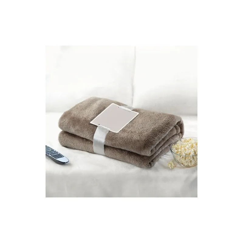 Couverture écologique en flanelle blanche - DAVOS Matières : coton Taille textile : S Couleurs : gris foncé cadeau client origin