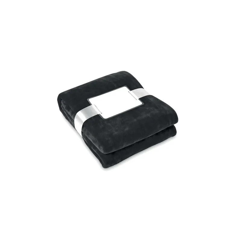 Couverture écologique en flanelle blanche - DAVOS Matières : coton Taille textile : S Couleurs : rouge personnalisable avec votr