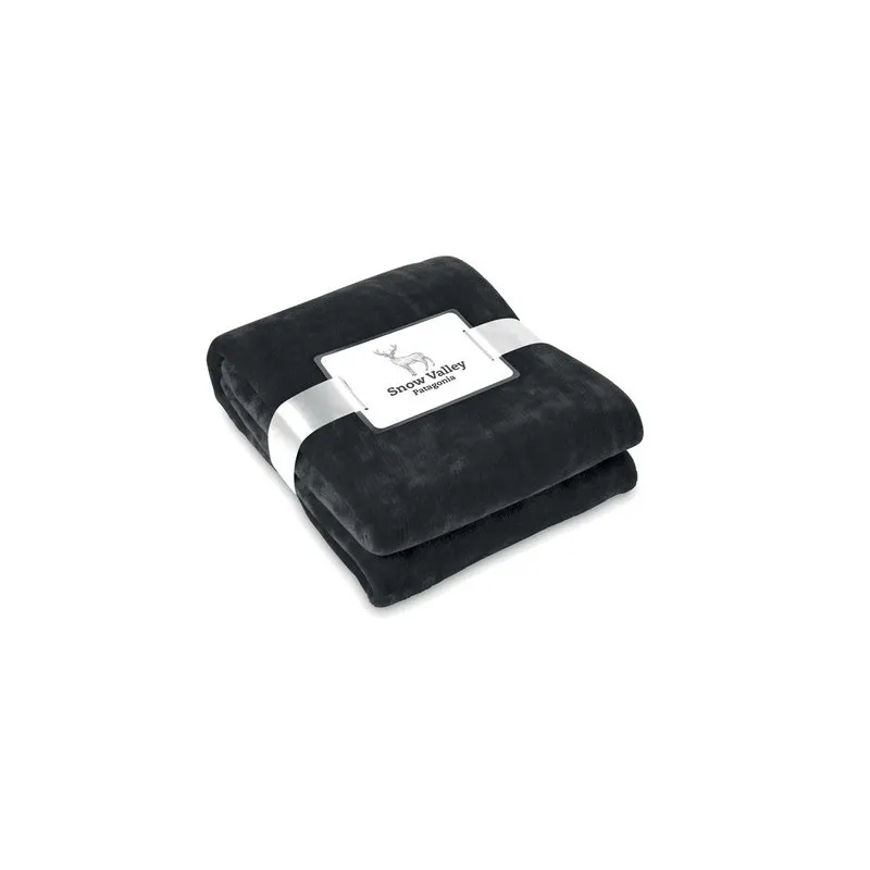 Couverture écologique en flanelle blanche - DAVOS Matières : coton Taille textile : S Couleurs : rouge objet publicitaire robust