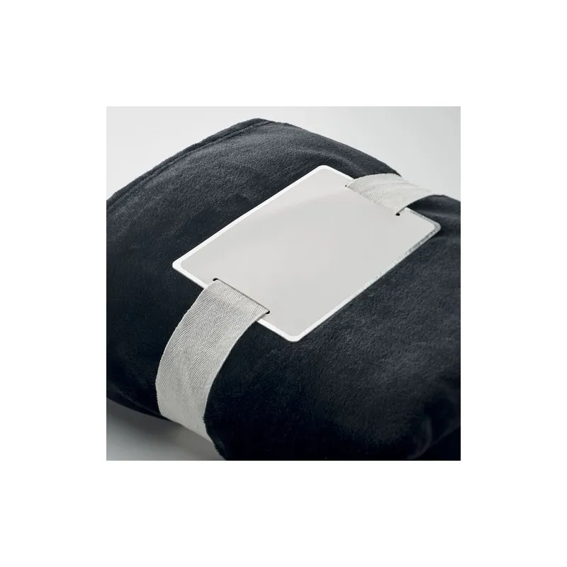 Couverture écologique en flanelle blanche - DAVOS Matières : coton Taille textile : S Couleurs : rouge marquage couleur éclatant