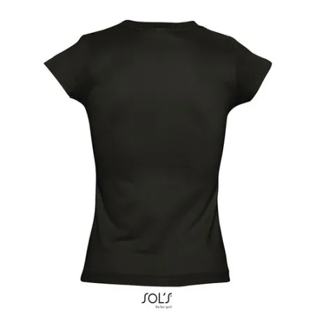 T-shirt Femme Col V Personnalisé Confortable 100% Coton pas cher - MOON Taille textile : S Couleurs : noir goodies personnalisé 
