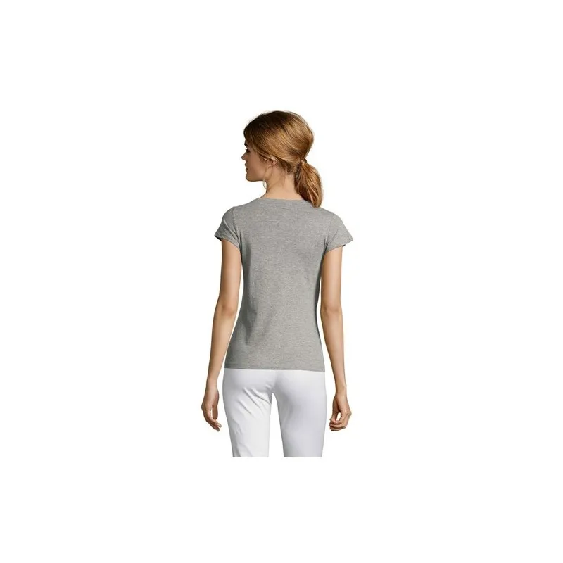 T-shirt Femme Col V Personnalisé Confortable 100% Coton pas cher - MOON Taille textile : M Couleurs : vert forêt objet promotion