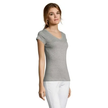 T-shirt Femme Col V Personnalisé Confortable 100% Coton pas cher - MOON Taille textile : S Couleurs : vert forêt goodies publici