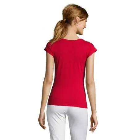 T-shirt Femme Col V Personnalisé Confortable 100% Coton pas cher - MOON Taille textile : M Couleurs : french navy accessoire évé
