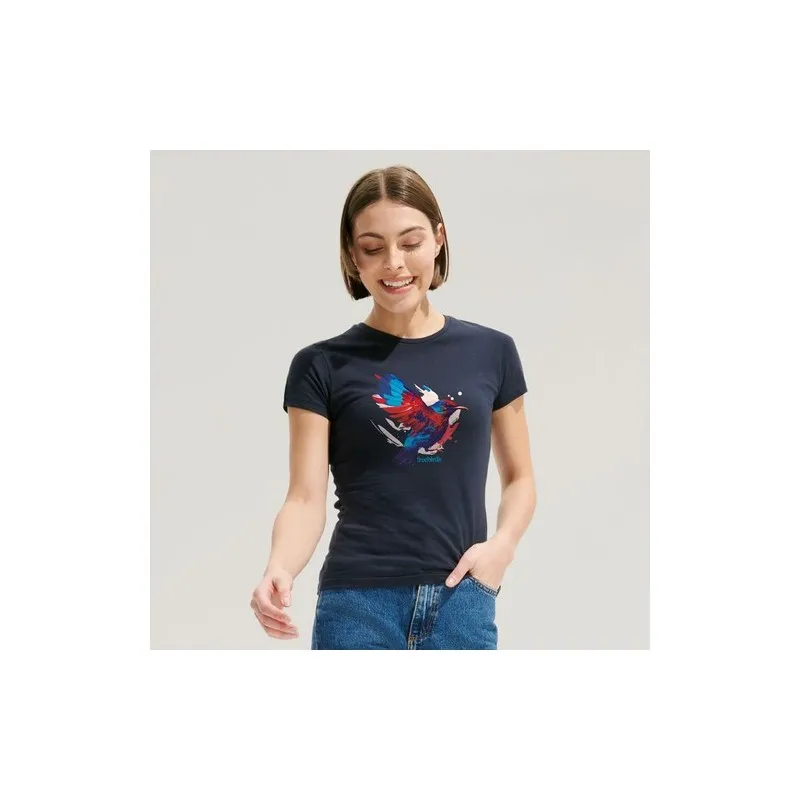 Tee-shirt Femme Confortable Personnalisable 150 MISS Taille textile : XS Couleurs : vert citron objet promotionnel éco-responsab