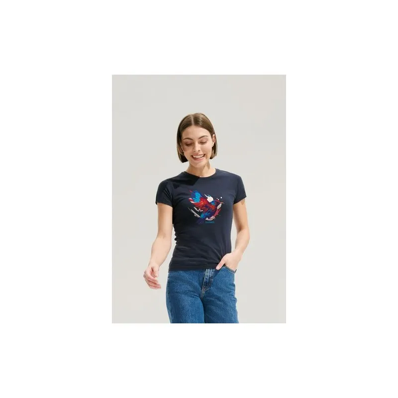 Tee-shirt Femme Confortable Personnalisable 150 MISS Taille textile : S Couleurs : rouge impression logo haute qualité