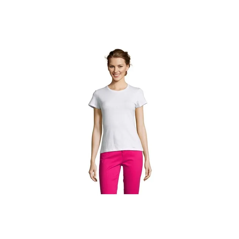 Tee-shirt Femme Confortable Personnalisable 150 MISS Matières : coton Taille textile : XS Couleurs : blanc objet promotionnel éc
